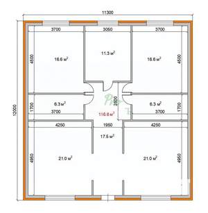 Дом 122м&sup2;, 1-этажный, участок 4 сот.  