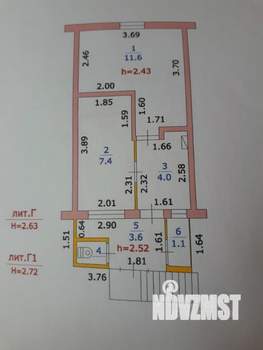 Дом 57м&sup2;, 2-этажный, участок 1 сот.  