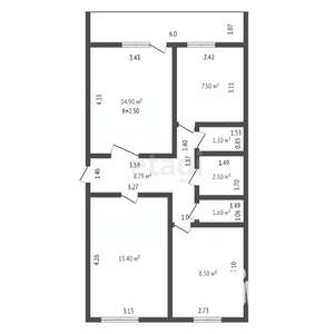 3-к квартира, вторичка, 61м2, 1/6 этаж