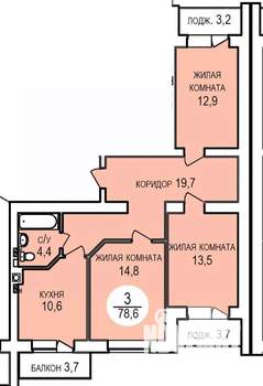 3-к квартира, вторичка, 81м2, 5/5 этаж