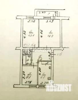 3-к квартира, вторичка, 63м2, 2/5 этаж