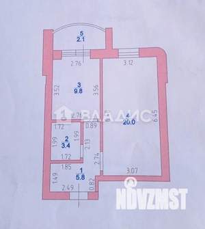 1-к квартира, вторичка, 39м2, 2/5 этаж