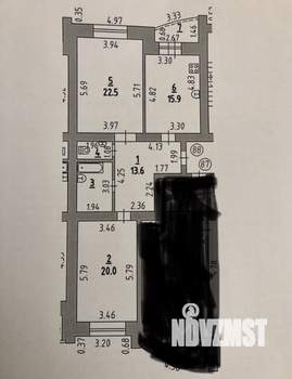 2-к квартира, сданный дом, 80м2, 9/10 этаж