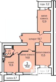 3-к квартира, вторичка, 81м2, 1/5 этаж
