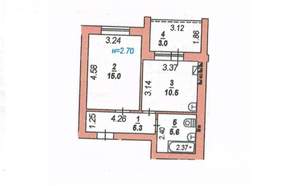 1-к квартира, вторичка, 40м2, 5/5 этаж